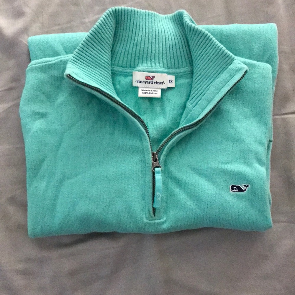 Vineyard vines light green quarter zip